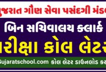 GSSSB Bin Sachivalaya Clerk  / Office Assistant Admit Card 2022